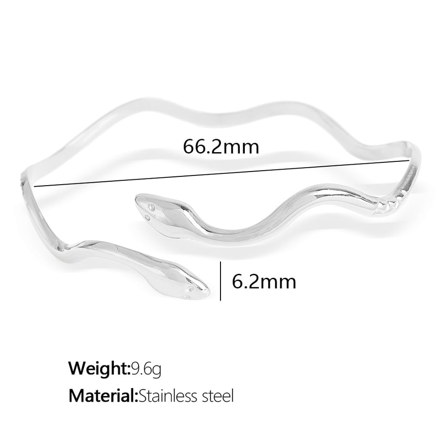 1 piece simple series punk animal stainless steel  gold plated women bangles 